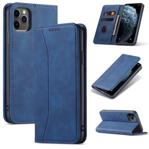 huismerk Skin-Feel Calfskin Texture Magnetische Dual-Fold Horizontale Flip Lederen Case met Houder & Card Slots & Portemonnee voor iPhone 13 Mini