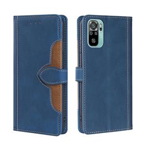 huismerk Voor Xiaomi Redmi Note 10 / Note 10s Skin Feel Straw Hat Magnetische Gesp Horizontale Flip PU Lederen Case met Houder & Card Slots & Portemonnee