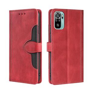 huismerk Voor Xiaomi Redmi Note 10 / Note 10s Skin Feel Straw Hat Magnetische Gesp horizontale Flip PU Lederen Case met Houder & Card Slots & Portemonnee