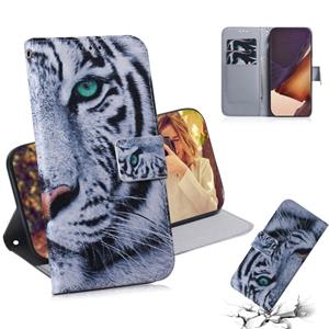 huismerk Voor Samsung Galaxy Note 20 Ultra gekleurde tekening horizontale flip lederen hoes met Holder & Card Slots & Wallet(Tiger)