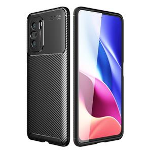 huismerk Voor Xiaomi Redmi K40 Pro + Carbon Fiber Texture Shockproof TPU Case (zwart)