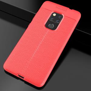 Huismerk Litchi textuur TPU schokbestendig geval voor Huawei mate 20 (rood)