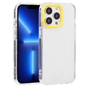 huismerk Macaron Lens Frame Transparante TPU-telefooncase voor iPhone 13 Pro