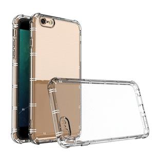 huismerk Voor iPhone 6 Plus / 6s Plus Straight Edge Dual Bone-bits Shockproof TPU Clear Case