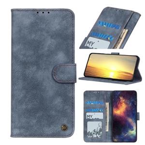 huismerk Voor OPPO A16 Antilope Textuur Magnetische Gesp Horizontale Flip PU Lederen Case met Kaart Slots &Portemonnee &Houder (Blauw)