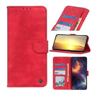 huismerk Voor OPPO A16 Antilope Textuur Magnetische Gesp Horizontale Flip PU Lederen Case met Kaart Slots &Portemonnee & Houder (Rood)