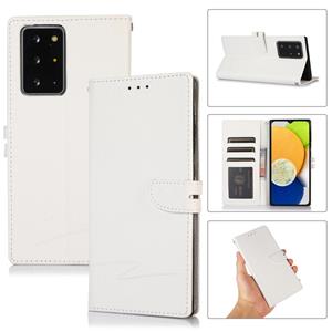 huismerk Voor Samsung Galaxy Note20 Ultra Cross Texture Horizontal Flip Leather Phone Case (Wit)