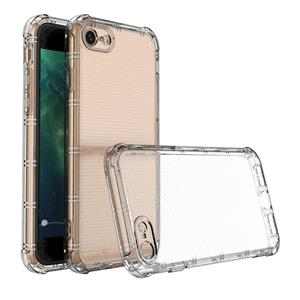 Huismerk Voor iPhone 7 / 8 / SE 2020 Straight Edge Dual Bone-bits Shockproof TPU Clear Case