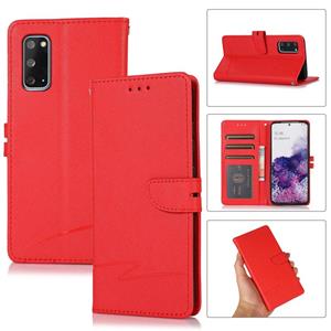 huismerk Voor Samsung Galaxy S20 Cross Texture Horizontal Flip Leather Phone Case (Rood)