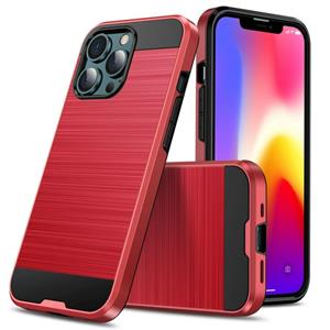 huismerk Brushed Texture Shockproof Protective Case For iPhone 13 mini(Red)