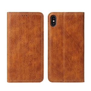 huismerk Voor iPhone X/XS retro boom schors textuur PU magnetische horizontale Flip lederen draagtas met houder & kaartsleuven & portemonnee (kaki)