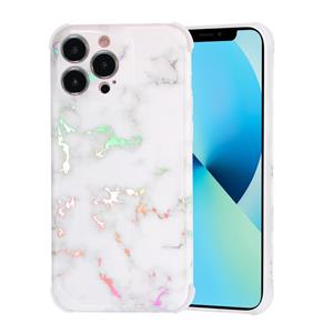 huismerk Laser Marble TPU Telefoonhoesje voor iPhone 13 Pro (White)