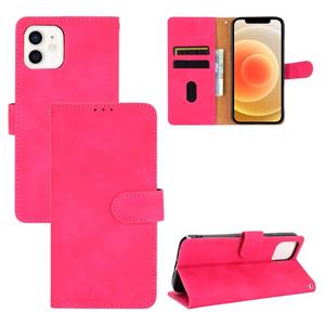 huismerk Effen kleur huid voelt magnetische gesp horizontale flip kalf textuur pu lederen tas met houder & kaart slots & portemonnee voor iphone 13 pro (rose r