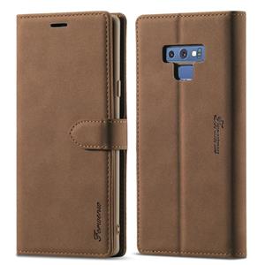 Voor Samsung Galaxy Note 9 Forwenw F1-serie Matte Sterke Magnetisme Horizontale Flip Lederen kast met Holder & Card Slots & Wallet & Photo Frame(Bruin