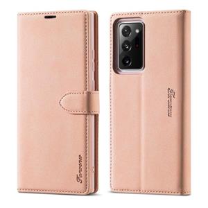 Voor Samsung Galaxy Note20 Forwenw F1-serie Matte Sterke Magnetisme Horizontale Flip Lederen kast met Holder & Card Slots & Wallet & Photo Frame(Rose