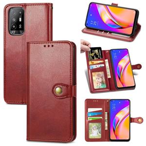 huismerk Voor Oppo A94 5G / F19 PRO + 5G / RENO5 Z Effen Kleur lederen gesp Telefooncase met Lanyard & Photo Frame & Card Slot & Wallet & Stand-functie