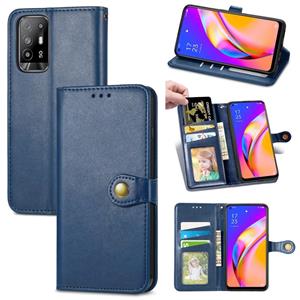 huismerk Voor Oppo A94 5G / F19 PRO + 5G / RENO5 Z Effen Kleur lederen gesp Telefoonhoesje met Lanyard & Photo Frame & Card Slot & Wallet & Stand-functie