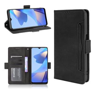 huismerk Voor Oppo A16 Skin Feel Calf Patroon Horizontale Flip Lederen Case met Houder & Card Slots & Fotolijst