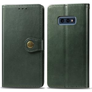 huismerk Retro effen kleur lederen gesp mobiele telefoon bescherming lederen draagtas met foto frame & kaartsleuf & portemonnee & beugel functie voor Galaxy S1