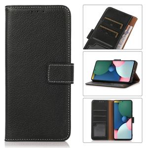 huismerk Litchi Texture PU + TPU Horizontal Flip Leather Case with Holder & Card Slots & Wallet For iPhone 13 Pro Max(Black)