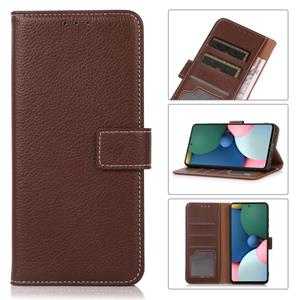 huismerk Litchi Texture PU + TPU Horizontal Flip Leather Case with Holder & Card Slots & Wallet For iPhone 13 Pro Max(Brown)