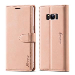 Voor Samsung Galaxy S8+ Forwenw F1-serie Matte Sterke Magnetisme Horizontale Flip Lederen kast met Holder & Card Slots & Wallet & Photo Frame(Rose Gol