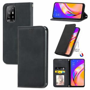 huismerk Voor OPPO A94 5G /A95 5G/F19 Pro+ /Reno5 Z Retro Skin Feel Business Magnetische Horizontale Flip Lederen Case Met Houder & Kaart Slots & Portemonnee &