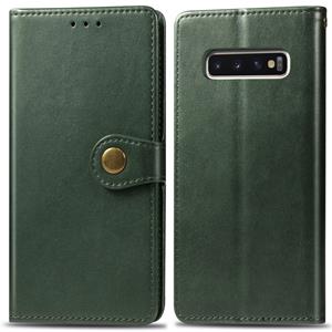 huismerk Retro effen kleur lederen gesp mobiele telefoon bescherming lederen draagtas met foto frame & kaartsleuf & portemonnee & beugel functie voor Galaxy S1