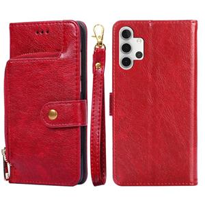 huismerk Voor Samsung Galaxy A32 5G Zipper Bag PU + TPU Horizontale Flip Lederen Case met Houder & Card Slot & Portemonnee & Lanyard