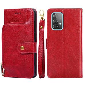 huismerk Voor Samsung Galaxy A52 5G / 4G Zipper Bag PU + TPU Horizontale Flip Leren Case Met Houder & Card Slot & Portemonnee & Lanyard