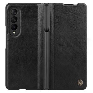 For Samsung Galaxy Z Fold3 / W22 5G NILLKIN QIN Series Crazy Horse Texture Leather Case(Black)