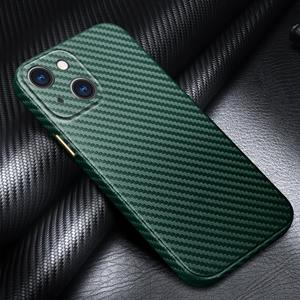 R-Just Carbon Fiber Leather Texture All-inclusive schokbestendig achteromslag Case voor iPhone 13 Mini