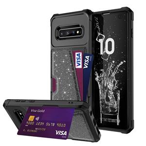 huismerk Voor Samsung Galaxy S10 glitter magnetische kaarttas telefoonhoesje