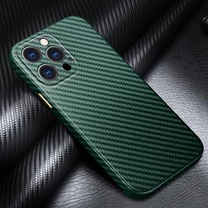 R-Just Carbon Fiber Leather Texture All-inclusive Shockproof Cover Case voor iPhone 13 Pro