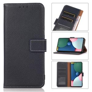 huismerk Litchi Texture PU + TPU Horizontal Flip Leather Case with Holder & Card Slots & Wallet For iPhone 13(Dark Blue)