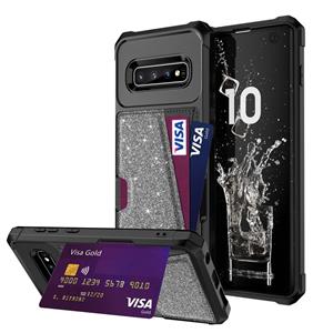 huismerk Voor Samsung Galaxy S10 glitter magnetische kaarttas telefoonhoesje