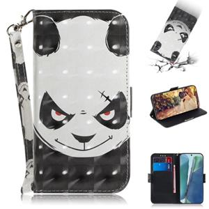 huismerk Voor Samsung Galaxy Note20 3D Gekleurde tekening horizontale flip lederen case met Holder & Card Slots & Wallet & Lanyard(Angry Bear)