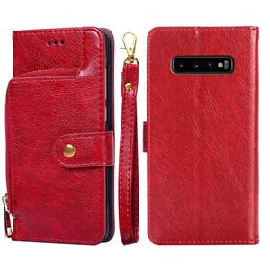 huismerk Voor Samsung Galaxy S10 + Zipper Bag PU + TPU Horizontale Flip Lederen Case met Houder & Card Slot & Portemonnee & Lanyard