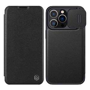 NILLKIN QIN Series Pro Sliding Camera Cover Leather Phone Case For iPhone 13 Pro Max(Black)