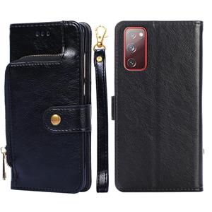 huismerk Voor Samsung Galaxy S20 Zipper Bag PU + TPU Horizontale Flip Leren Case met Houder & Card Slot & Portemonnee & Lanyard (Zwart)