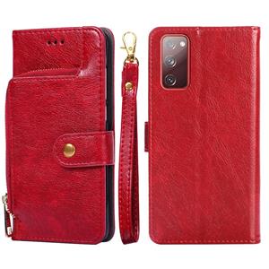 huismerk Voor Samsung Galaxy S20 Zipper Bag PU + TPU Horizontale Flip Lederen Case Met Houder & Card Slot & Portemonnee & Lanyard