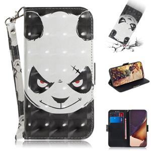 huismerk Voor Samsung Galaxy Note20 Ultra 3D Gekleurde tekening horizontale flip lederen koffer met Holder & Card Slots & Wallet & Lanyard(Angry Bear)