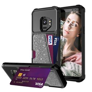 huismerk Voor Samsung Galaxy S9 Glitter magnetische kaarttas telefoonhoesje