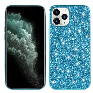 huismerk Voor iPhone 12 Glitter Powder Shockproof TPU Beschermhoes(Blauw)