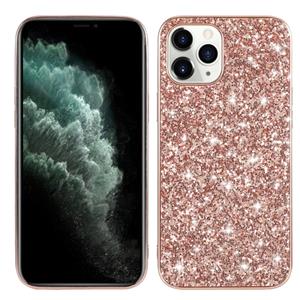 huismerk Voor iPhone 12 Glitter Powder Shockproof TPU Beschermhoes (Rose Gold)