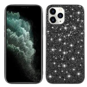 huismerk Voor iPhone 12 mini Glitter Powder Shockproof TPU Beschermhoes(Zwart)