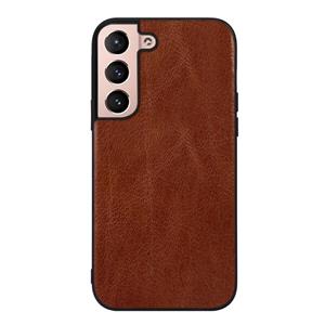 huismerk Voor Samsung Galaxy S22 + 5G lederen dubbele kleur Crazy Horse Phone Case (Brown)