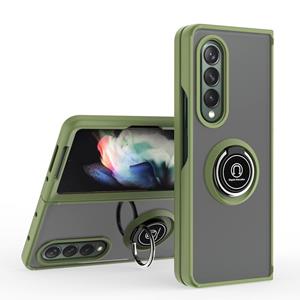 huismerk Voor Samsung Galaxy Z Fold3 5G Q Shadow 1 Serie TPU + PC Holder Telefoonhoes (ArmyGreen)