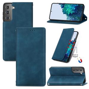 huismerk Voor Samsung Galaxy S22 5G Retro Skin Feel Magnetic Horizontal Flip Lederen Case met Houder & Card Slots & Portemonnee & Fotolijst