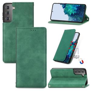 huismerk Voor Samsung Galaxy S22 5G Retro Skin Feel Magnetic Horizontal Flip Lederen Case met Houder & Card Slots & Portemonnee & Fotolijst